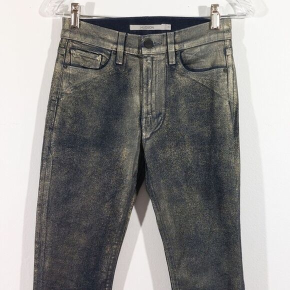 Hudson Barbara High-Rise Bootcut Jeans in Ombre Foil Size 25 - Picture 2 of 12